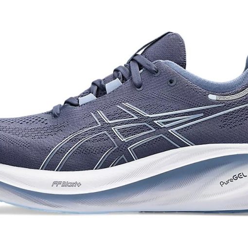 ASICS 겔 Nimbus 26 쿠셔닝, 내마모성 로우탑 FF BLAST+ECO 테크놀로지 PUREGEL 테크놀로지 캐주얼 롱 기장 Distance 러닝 단거리 러닝 러닝 신발 남성 블루 그레이 1011B794-403