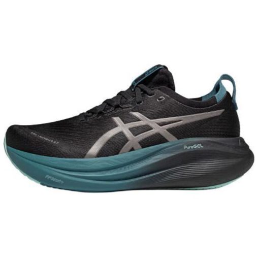 ASICS 젤 NIMBUS 27 내마모성, 통기성이 좋은 로우탑 마라톤 롱 기장   거리 러닝 러닝 신발 남성 블랙 1011C093-001