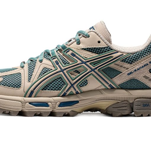 ASICS 젤 Kahana 8 내마모성 로우탑 트레일 러닝 러닝 신발 여성 그린 그레이 1012A978-302