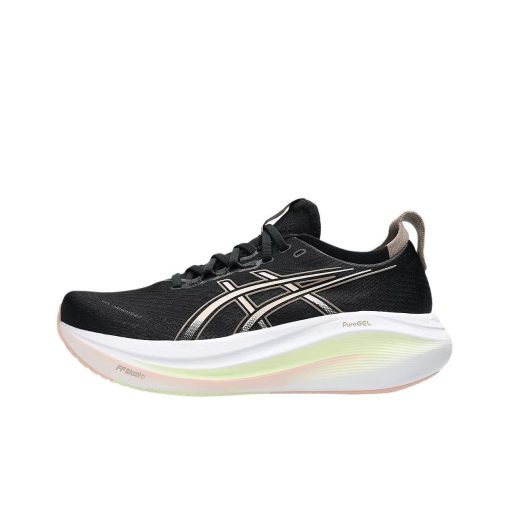 ASICS 쿠셔닝, 내마모성, 통기성이 좋은, 가벼움 로우탑 캐주얼 트레이닝 체력 테스트/시험 레이싱 도시 출근룩 러닝 신발 여성 블랙 화이트 핑크 1012B753-003