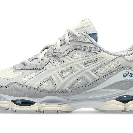 ASICS 젤 NYC 메쉬 원단, 텍스타일, 합성 가죽 미드탑 캐주얼화 남성 그레이지 와이드 1203A372-600