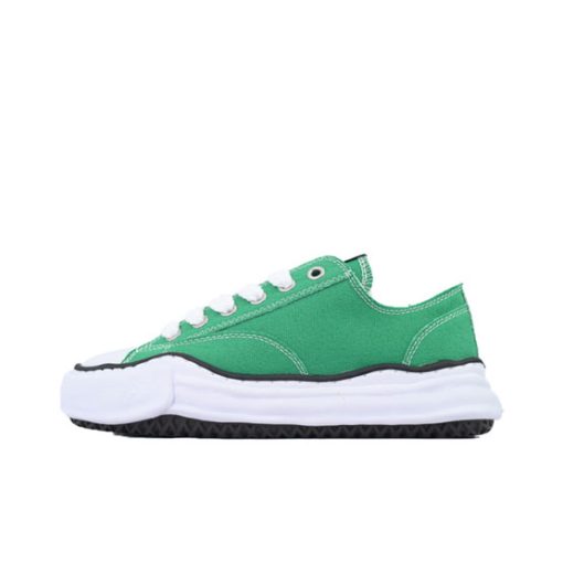 메종 미하라 야스히로 피터슨 OG 솔 캔버스 로우 스니커즈 그린 A01FW702-GREEN