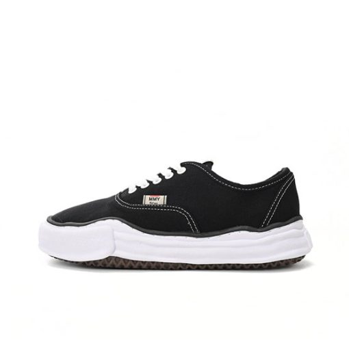 메종 미하라 야스히로 베이커 OG 솔 캔버스 로우 컷 스니커즈 블랙 A02FW704-BLACK