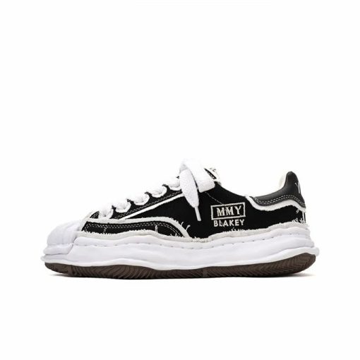 메종 미하라 야스히로 블레이키 OG 솔 OH 캔버스 로우탑 스니커즈 블랙 A09FW717-BLACK