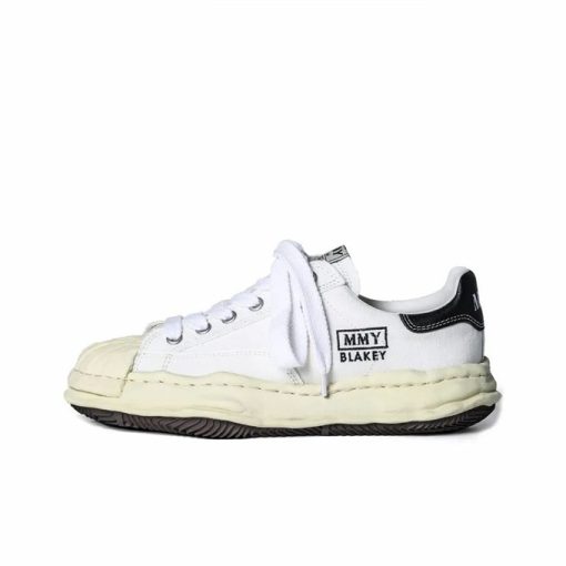 메종 미하라 야스히로 블레이키 VL OG 솔 캔버스 로우탑 스니커즈 화이트 A09FW732-WHITE