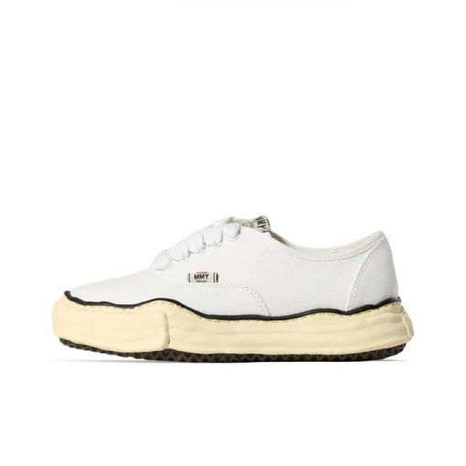 메종 미하라 야스히로 베이커 OG 솔 오버다이드 캔버스 로우탑 스니커즈 화이트 A09FW735-WHITE