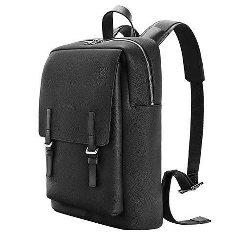 로에베 밀리터리 백팩 인 소프트 그레인드 카프스킨 블랙 B553J18X03-1100