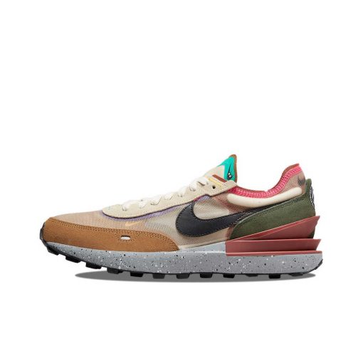 나이키 와플 원 Everybody'S Nike 러닝 클럽 로우탑 캐주얼화 남녀공용 베이지 & 브라운 & 블랙 패치워크 DO8908-200