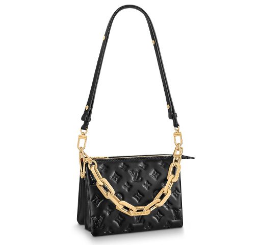 LOUIS VUITTON 쿠션 양가죽 필로우 백, 체인 백, 휴대용 크로스백, 숄더 백 여성 블랙 M20574