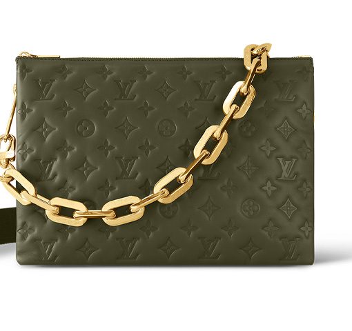 LOUIS VUITTON 쿠션 양가죽 크로스백, 숄더 백 M 여성 카키 M21281