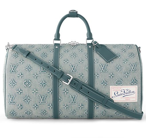 LOUIS VUITTON 키폴 캔버스+가죽 트림 캔버스 백, 핸드백, 숄더 백, 크로스백, 여행 백 남성 데님 블루 M22532