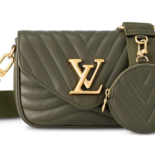 LOUIS VUITTON 신형 웨이브 송아지 가죽 숄더 백, 크로스 백 여성 카키 그린 M22706