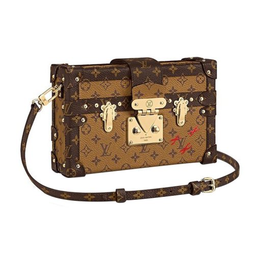 LOUIS VUITTON 코팅 캔버스 박스 백, 하드 박스 백, 스몰 스퀘어 백, 클러치, 원 숄더 크로스백 여성 브라운 M44154