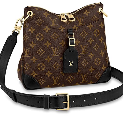 LOUIS VUITTON 오데온 코팅 캔버스 가죽 포함 트림 핸드백, 숄더 백, 크로스백 S 여성 블랙 M45353