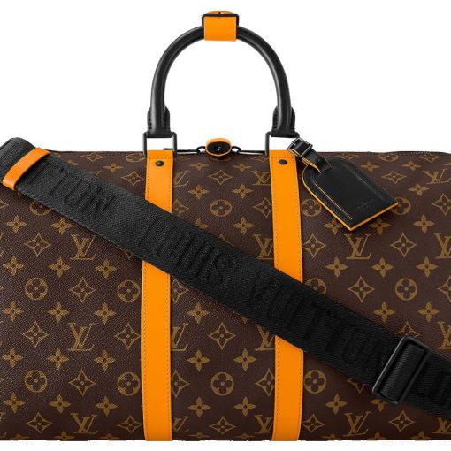 LOUIS VUITTON 키폴 코팅 캔버스 및 소가죽 핸드백 여행 가방 남성 브라운 M46703