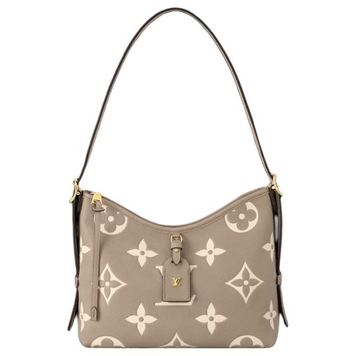 LOUIS VUITTON 캐리어올 가죽 핸드 백, 숄더 백 S 여성 도브 그레이 페어드 와 크림 베이지 M47180