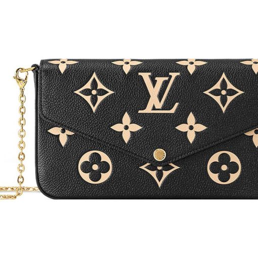 LOUIS VUITTON 포셰트 펠리시에 곡물 송아지 가죽 핸드 백, 숄더 백 레귤러 여성 블랙 M82479