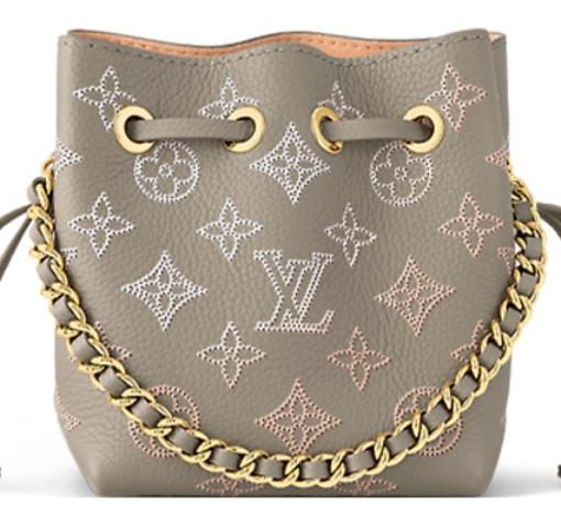 LOUIS VUITTON 인그레이브 펀칭 처리 소가죽 문라이트 여신 버킷 백, <브랜드_1>e 어깨 크로스백 레귤러 여성 그레이 M82731