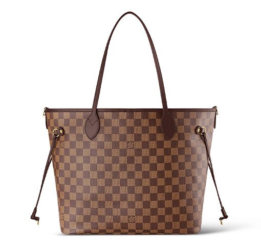 루이 비통 NEVERFULL 코팅 캔버스 토트 가방, 쇼핑백, 핸드백 M 여성 브라운 N40448