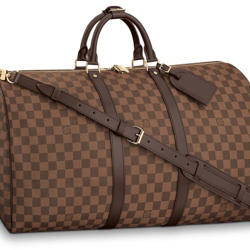 LOUIS VUITTON 키폴 코팅 캔버스 및 소가죽 트림 여행 백, <브랜드_1>e 어깨 크로스백, 핸드백 여성 브라운 N41414