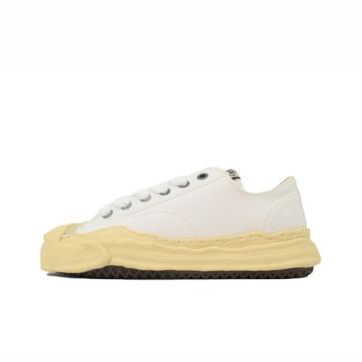 메종 미하라 야스히로 행크 VL OG 솔 캔버스 로우탑 스니커즈 화이트 A09FW734-WHITE